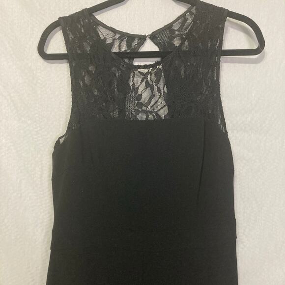 TAYLOR Women’s Size 8 Black Lace Bodice Jumpsuit Elegant Stretch Evening - Picture 2 of 9